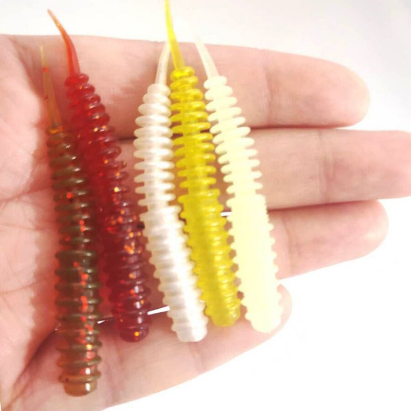 10st/set 6cm 1.4g Silikon Mjukt Fiskemaskbeten Artificiell Pesca Spiral Bass Fiskedrag