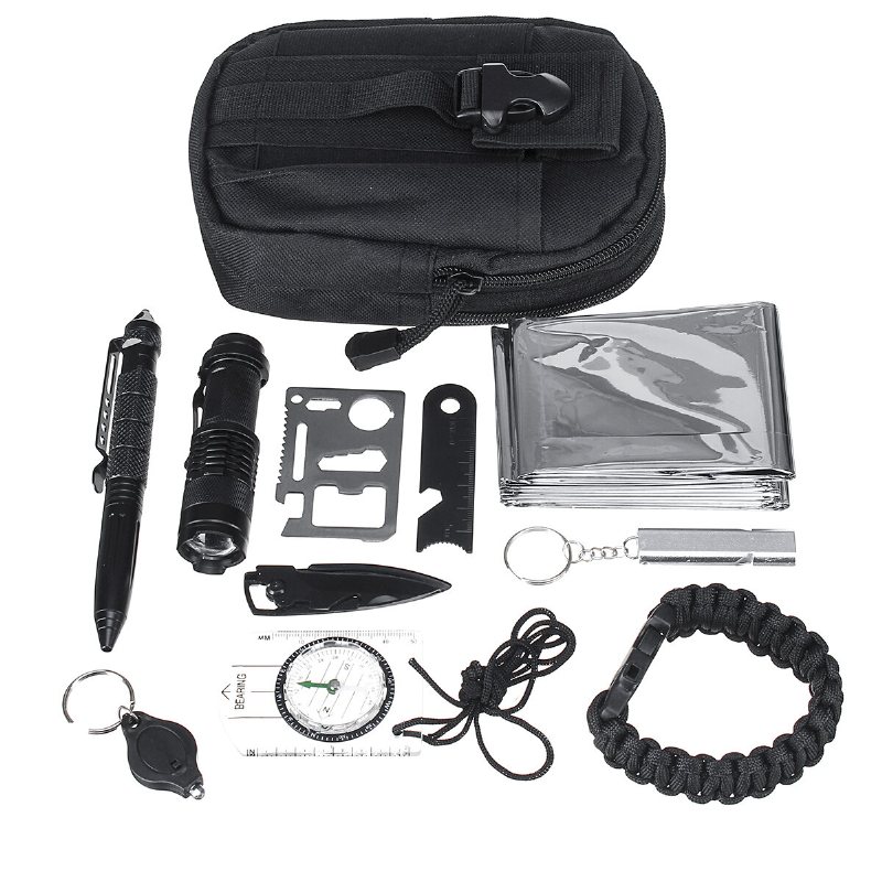 11-i-1/2-i-1 Tactical Outdoor Survival Tools Kit Första Hjälpen Set Verktyg Camping Räddningsutrustning Nödväska För Jakt Vandring