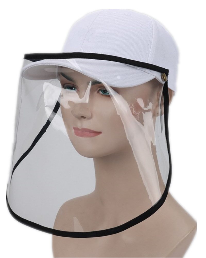 2 I 1 Avtagbar Dubbelsidig Hel Ansiktsskydd Med Hatt Anti-dimma Saliv Dammtät Skyddsöverdrag Baseballhatt Fishing Bucket Hat