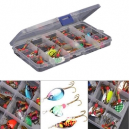 30st/lot Färgglad Trant-sked Metall Fiskedrag Spinner Bait Bass Tackle Med Box