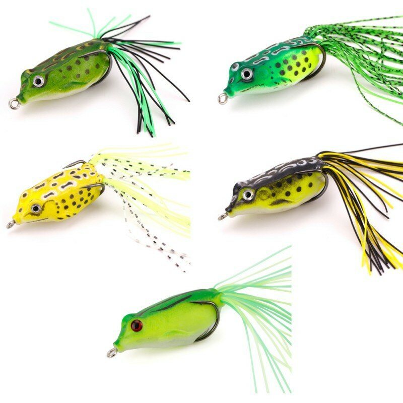 5/15 St Frog Fishing Lure Mjuka Konstgjorda 3d-ögon Silikon Fiskeredskap Beten Med Förvaringslåda