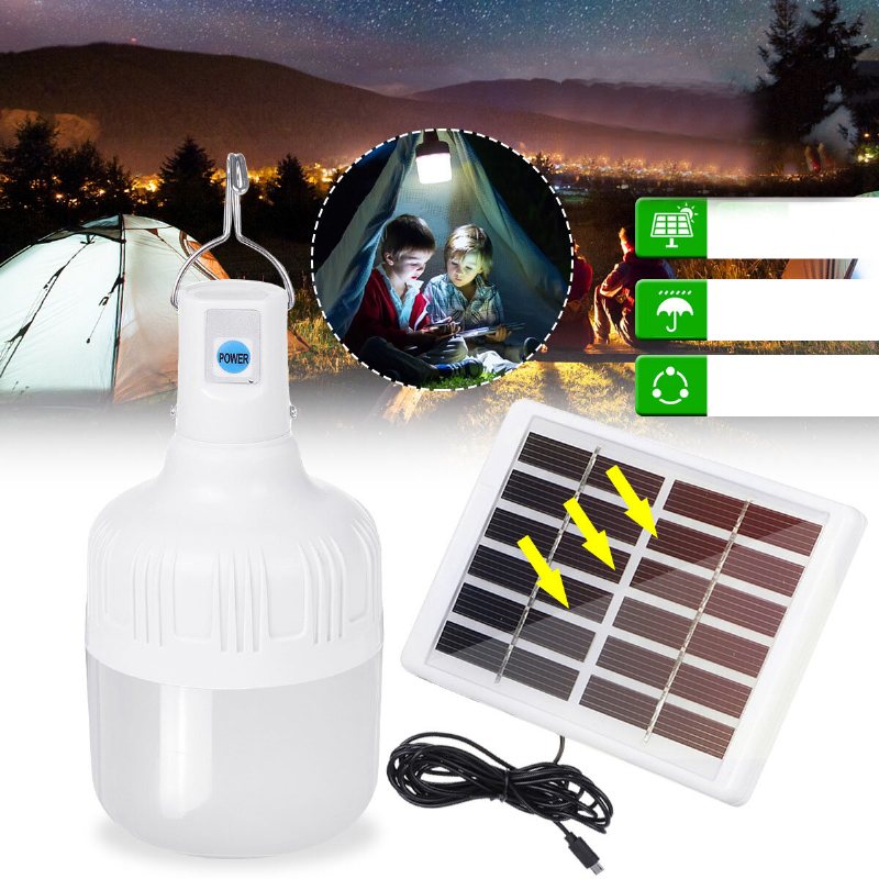 80w Vattentät Usb Laddning Solar Camping Light Fiskelampa Hooking Lighting