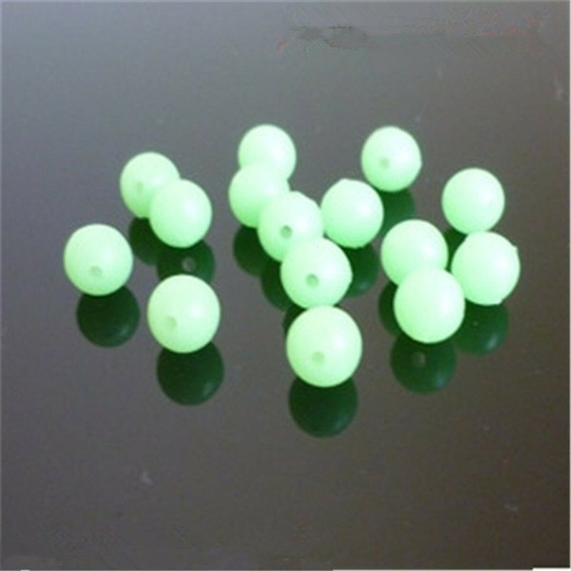 8mm Fluorescerande Silikon Luminous Bead Fishing Lure Beads Mjukt Bete