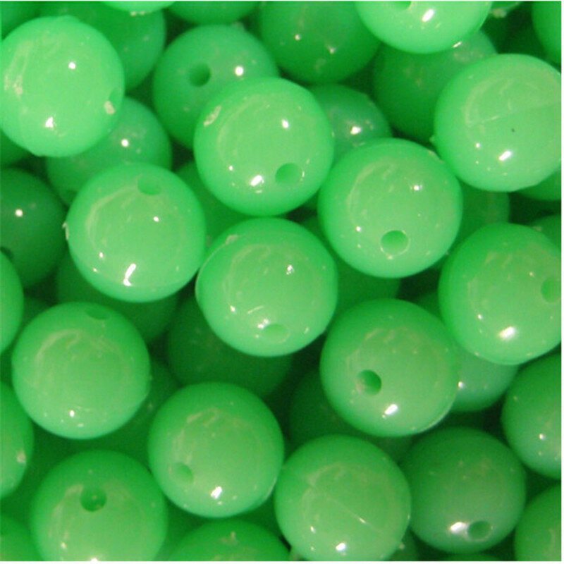 8mm Fluorescerande Silikon Luminous Bead Fishing Lure Beads Mjukt Bete