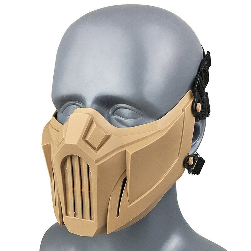 Antidamm Andningsbar Cs-mask Säkerhetsskyddande Taktisk Halvansiktsmask Justerbara Elastiska Bandagemasker