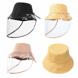 Avtagbar Fisherman Bucket Hat Transparent Skyddsmask Hatt Anti-dimma Saliv Fiske Vandring