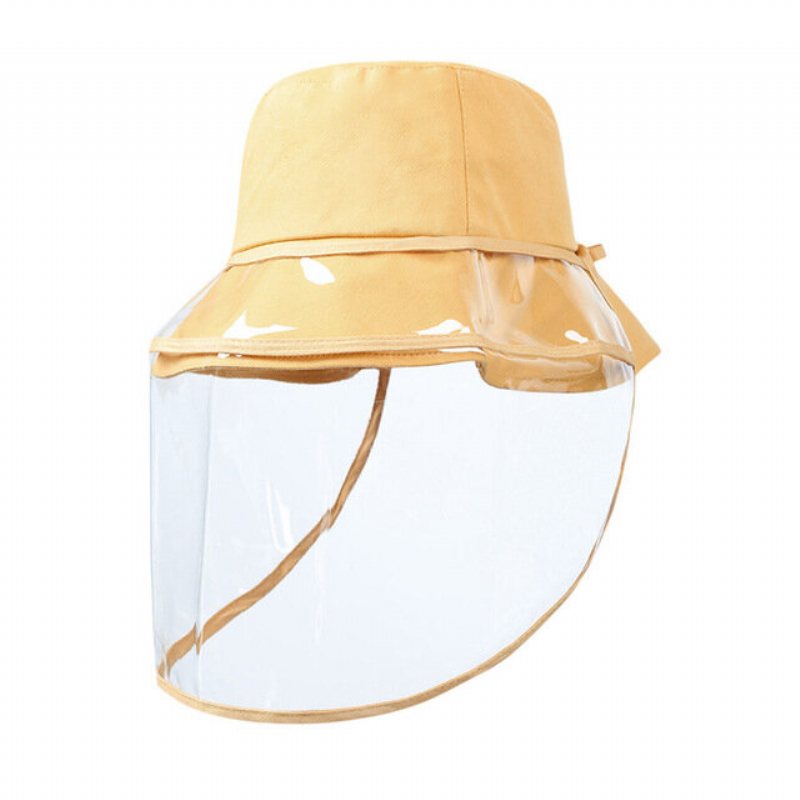 Avtagbar Fisherman Bucket Hat Transparent Skyddsmask Hatt Anti-dimma Saliv Fiske Vandring