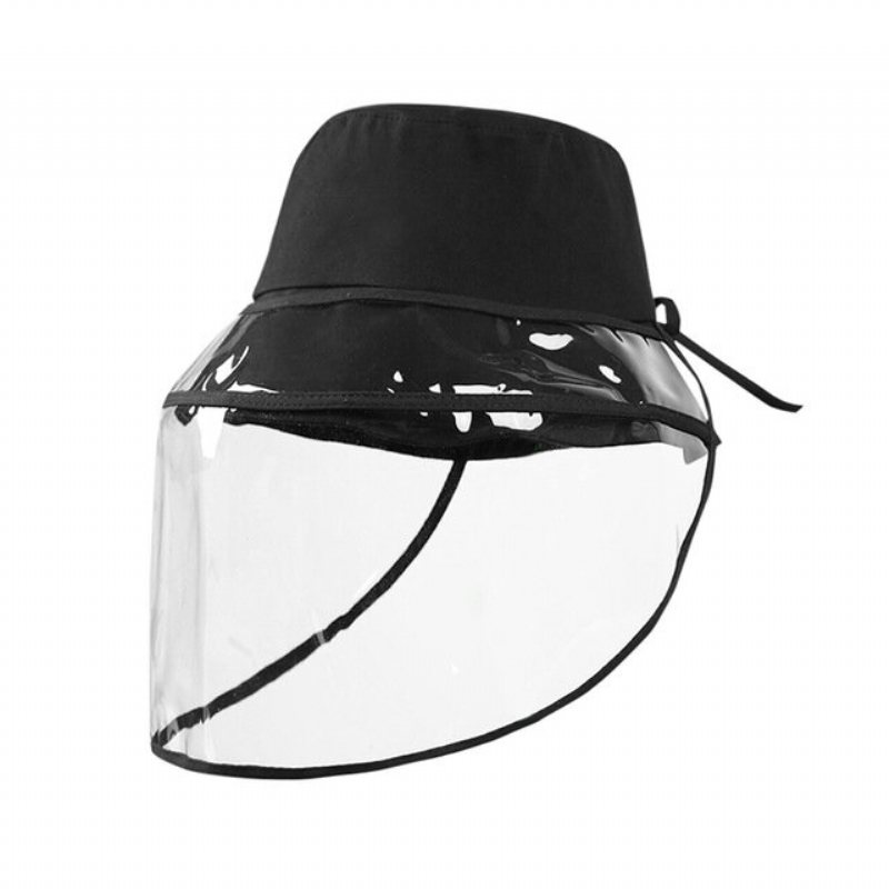 Avtagbar Fisherman Bucket Hat Transparent Skyddsmask Hatt Anti-dimma Saliv Fiske Vandring