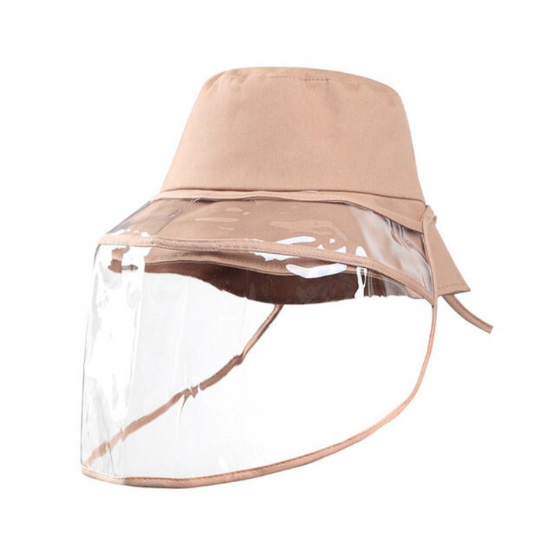 Avtagbar Fisherman Bucket Hat Transparent Skyddsmask Hatt Anti-dimma Saliv Fiske Vandring