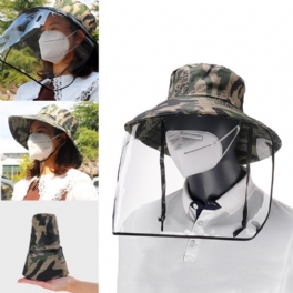 Avtagbar Transparent Skyddsmaskhatt Anti-dimma Stänksäker Fisherman Bucket Hat