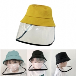 Barn Anti-imma Saliv Dammtät Skyddande Fisherman Bucket Hat Transparent Skyddsmask Hatt