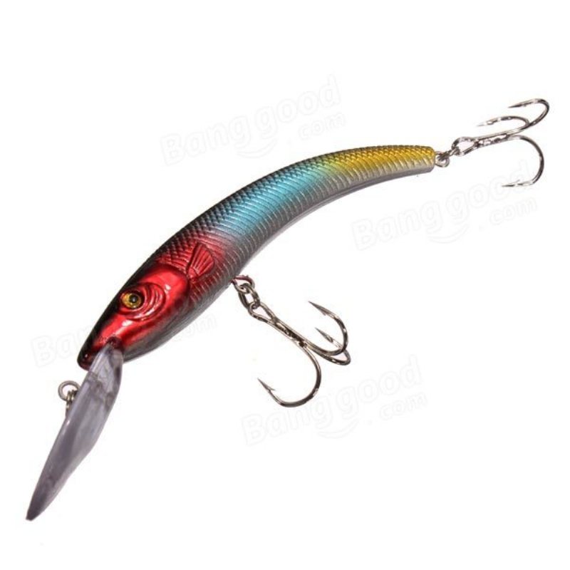 Bass Fiskedrag Dykning Crankbaits Minnow Treble Krokar Beten 15.5cm