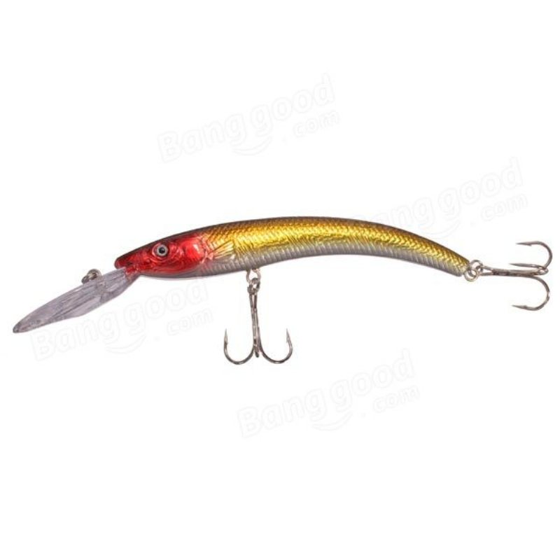 Bass Fiskedrag Dykning Crankbaits Minnow Treble Krokar Beten 15.5cm