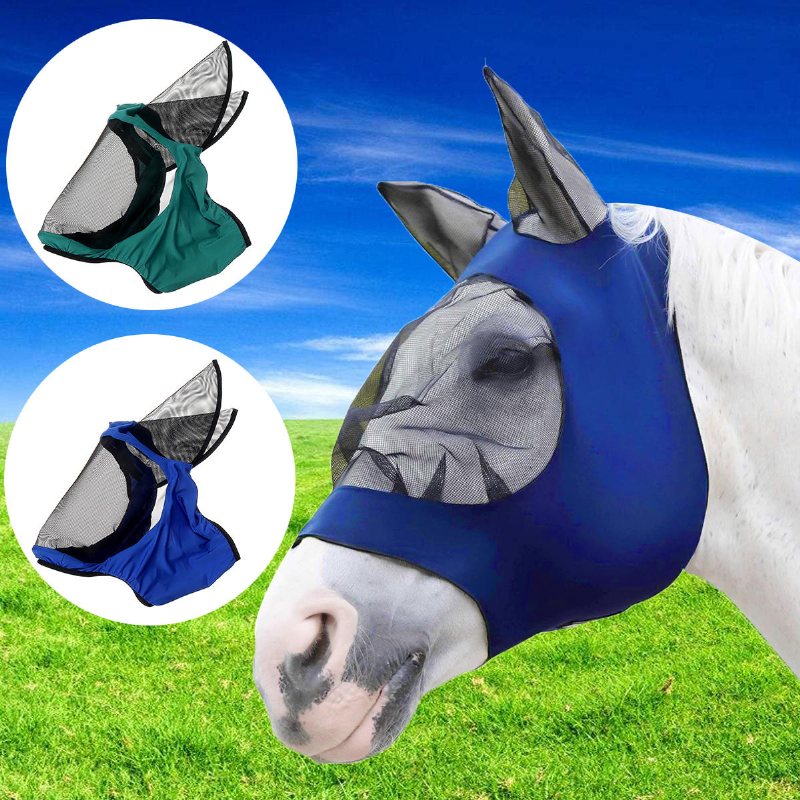 Full Face Anti Uv Fly Horse Mask Öronskydd Armor Mesh