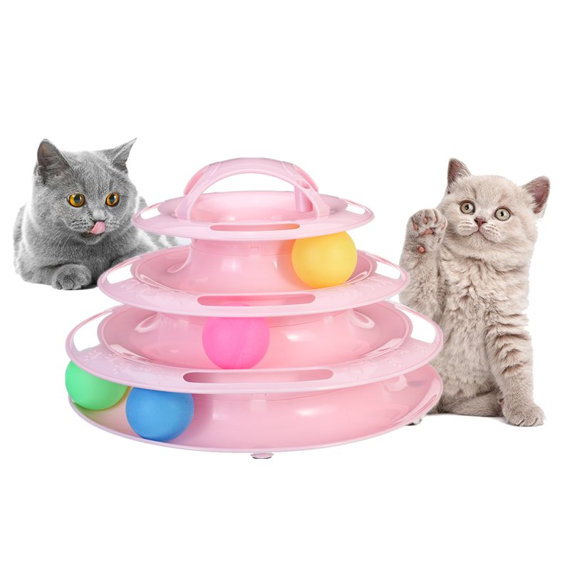 Fyra Lager Cat Turntable Cat Toy Rolig Interaktiv Nöjesboll Husdjurstillbehör