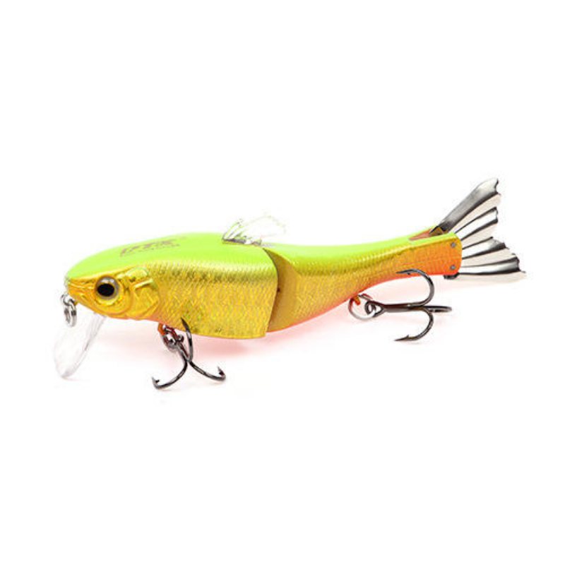 Hf021 1st 95mm 13g Minnow Fishing Lure Hårt Bete 2 Sektioner Dubbelkrok Lysande