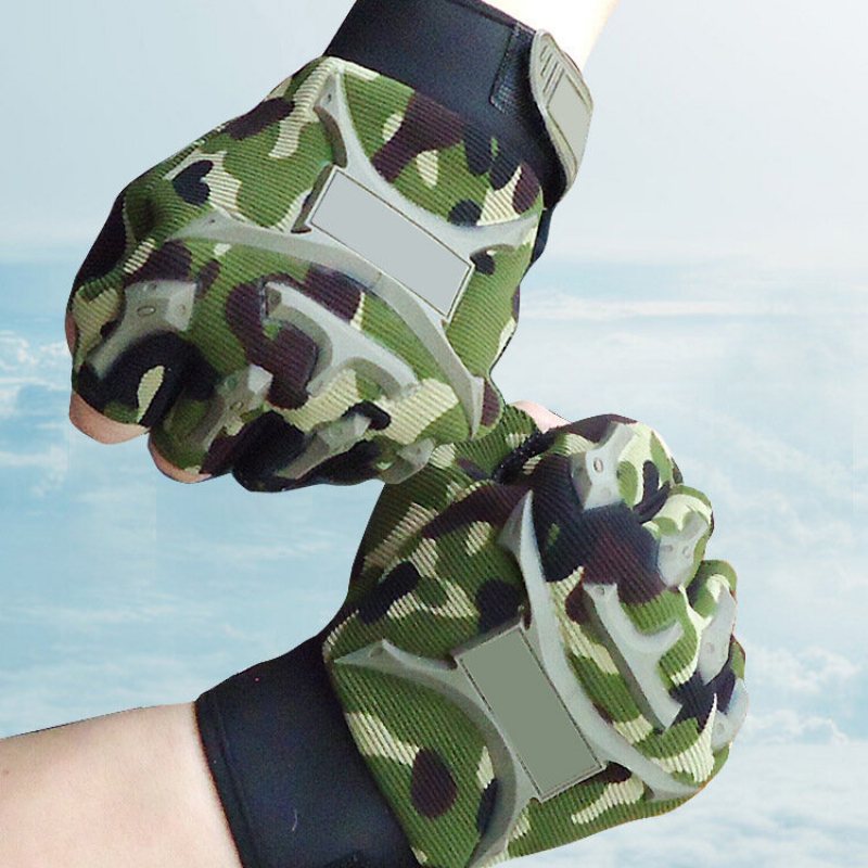 Kid Tactical Gloves Halvfingerhandskar Halksäker Barnhandske För Utomhuscykling Camping Jakt-s M