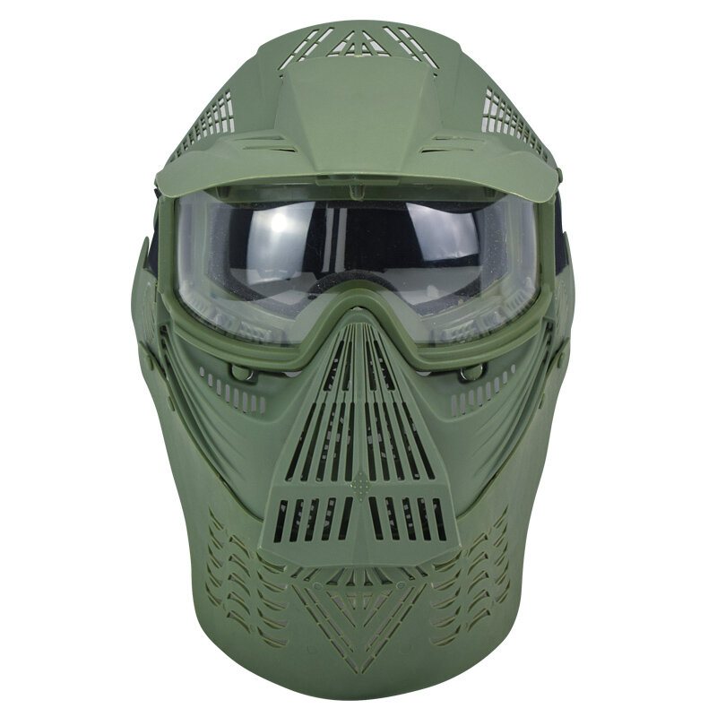 Mk017 Cs Steel Helansiktsmask Öron Hals Skyddande Taktisk Militär Skjutspel Mask Utomhus Cykling Jakt