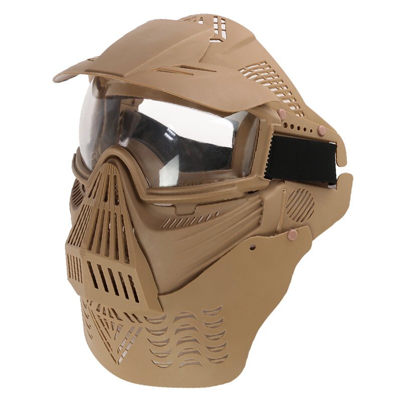 Mk017 Cs Steel Helansiktsmask Öron Hals Skyddande Taktisk Militär Skjutspel Mask Utomhus Cykling Jakt