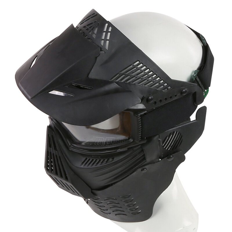 Mk017 Cs Steel Helansiktsmask Öron Hals Skyddande Taktisk Militär Skjutspel Mask Utomhus Cykling Jakt