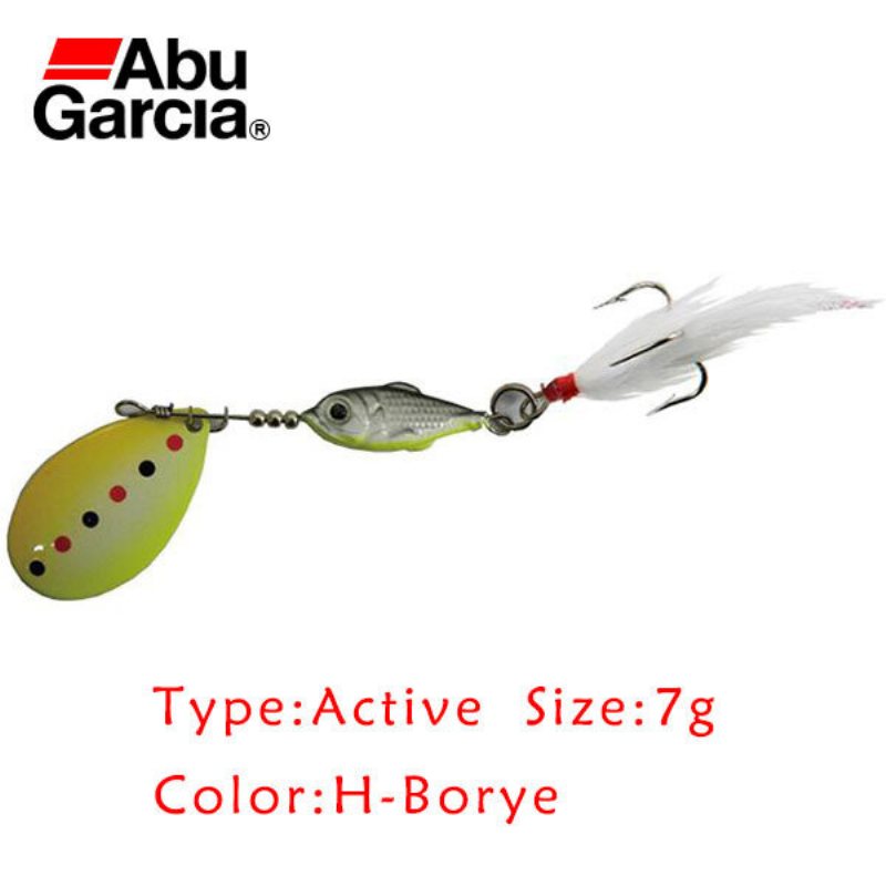 Original Abu Garcia H-borye 7g 12g Sked Fiskedrag Spinnerbete Med Diskantkrok Och Fjäder