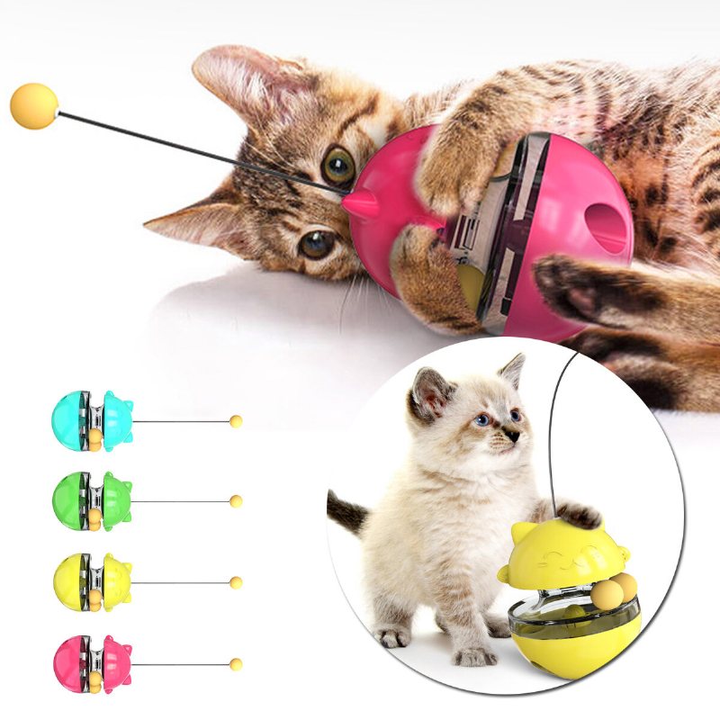 Pet Interactive Tumbler Toy Leaking Food Ball Toy Cat Stick Turntable Toy Funny Pet Training Tool