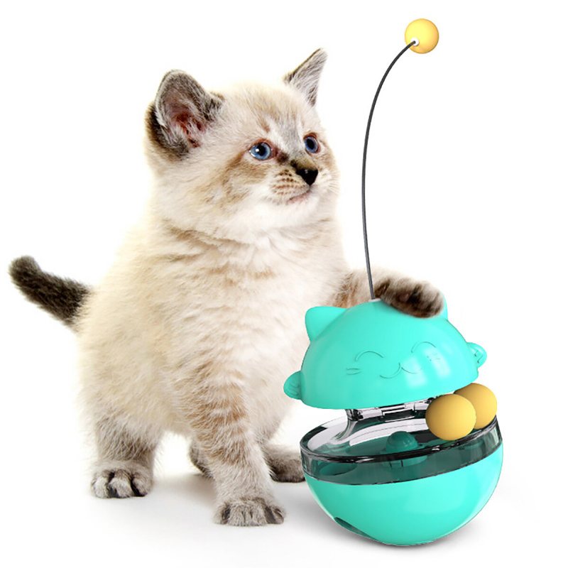 Pet Interactive Tumbler Toy Leaking Food Ball Toy Cat Stick Turntable Toy Funny Pet Training Tool