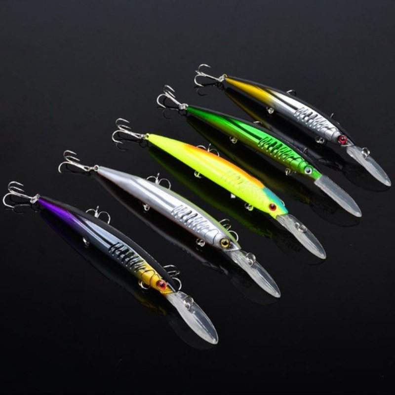 Proberos 12.7g 14.5cm Minnow Bait Fishing Lure Hard Med Krokar 5st