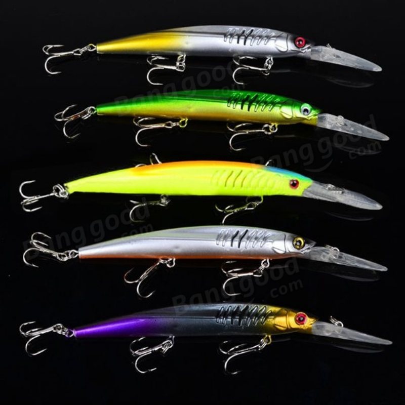 Proberos 12.7g 14.5cm Minnow Bait Fishing Lure Hard Med Krokar 5st