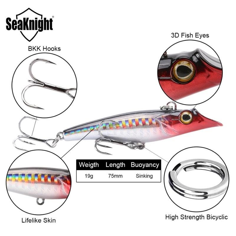 Seaknight Sk015 1st 19g 75mm Sjunkande Fiskedragpenna 3d Ögon Simulering Hud Hårda Fiskbeten