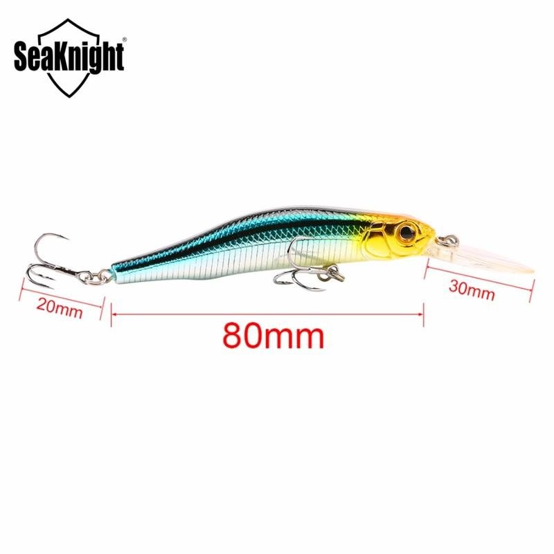 Seaknight Sk022 1st 9g 80mm 0-1.5m Djup Minnow Fiske Lure Bkk Krokar Hårda Beten