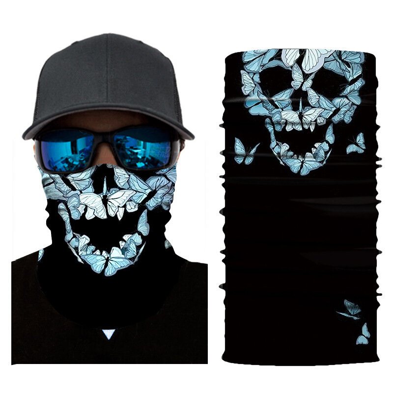 Skalle Multifunktion Ansiktshalsduk Skyddsmask Soldamm Bandanas Huvudduk Uv-skydd Nacke Damask Solskydd För Fiske Motorcykling Löpning Klättring