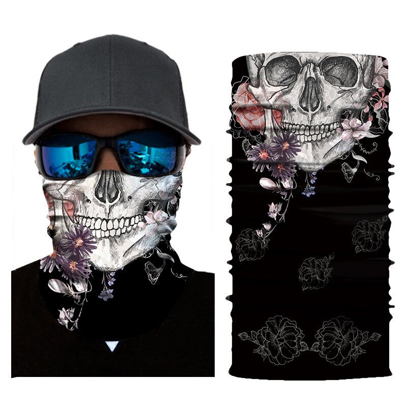 Skalle Multifunktion Ansiktshalsduk Skyddsmask Soldamm Bandanas Huvudduk Uv-skydd Nacke Damask Solskydd För Fiske Motorcykling Löpning Klättring