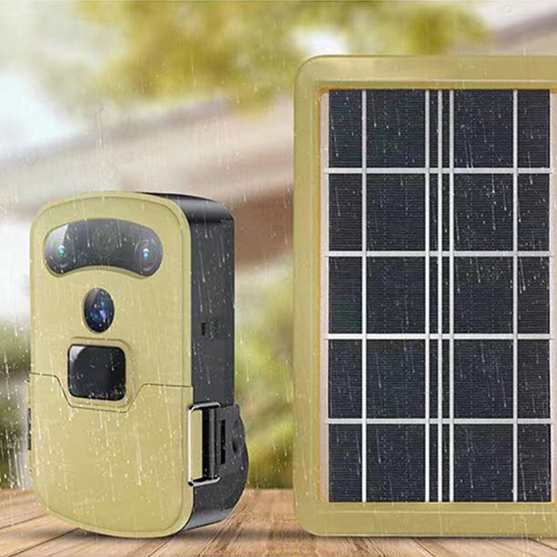 Solar Outdoor Trail Camera Hd Wifi Pir Infraröd Natt Kontinuerlig Video Vision Rörelse Aktiverad Jaktfälla Vattentät Wildlife Cam App Remote