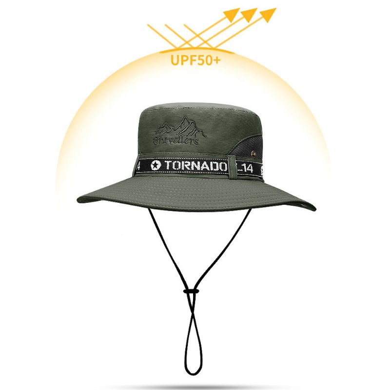 Sommarhattar Upf50+ Uv-säker Andningsbar Bucket Hat Stor Bred Brätte Vandring Utomhusfiske Strandhattar Cowboy Nya Sommarkepsar Solhattar För Män