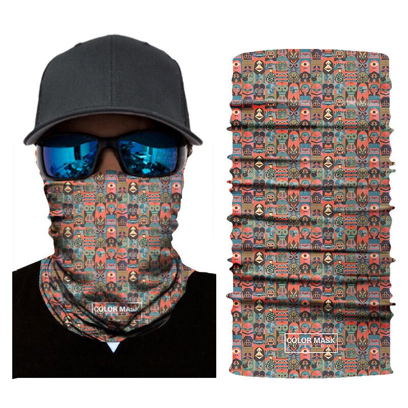 Unisex Multifunktionsmask För Ansiktshalsduk Huvudsjalsoldamm Bandanas Dammtät Uv-skydd Nackdamask För Fiske Motorcykling Löpning