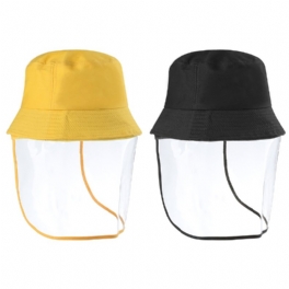 Utomhus Transparent Full Face Shied Hat Skyddande Bucket Hat Avtagbar Anti-spott Dammtät Ansiktsmask Fiskehatt