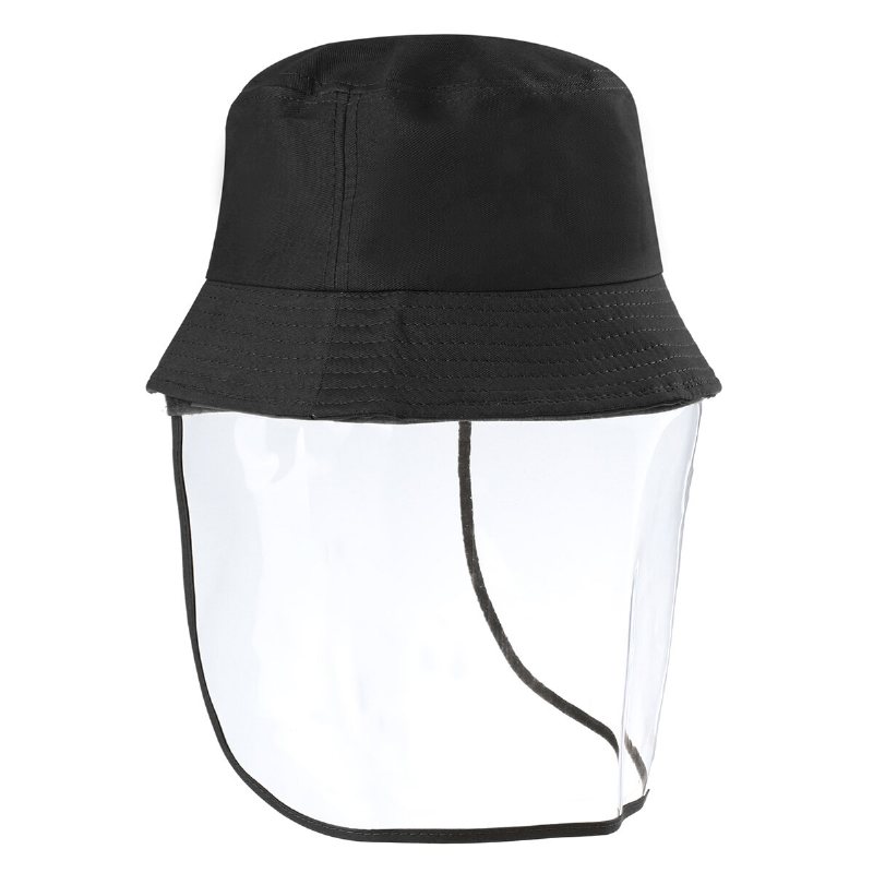 Utomhus Transparent Full Face Shied Hat Skyddande Bucket Hat Avtagbar Anti-spott Dammtät Ansiktsmask Fiskehatt