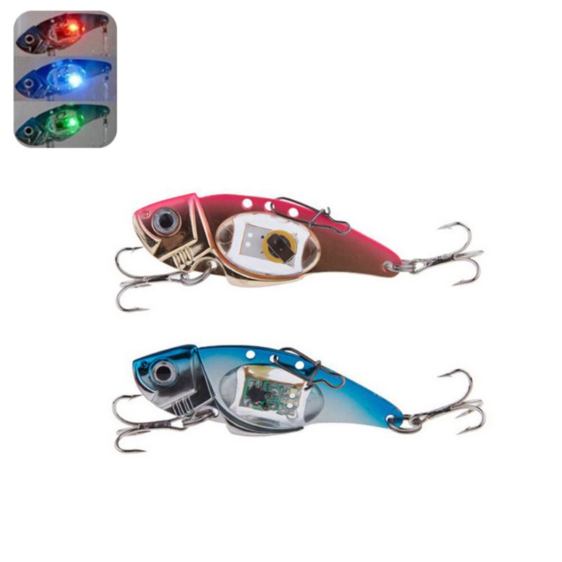 Vib 80mm 32g Flash Led Light Bait Fishing Lure Elektronisk Fiskelampa