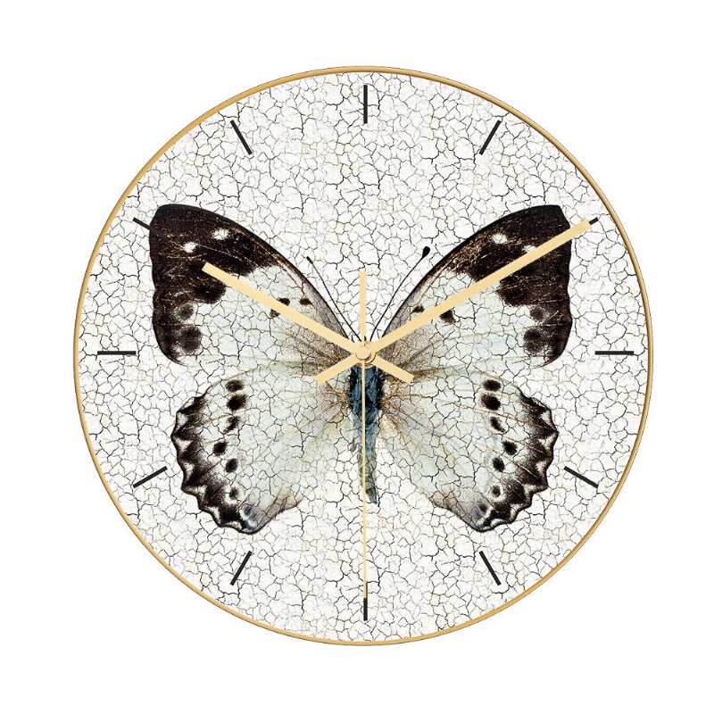 Cc012 Creative Butterfly Pattern Väggklocka Mute Wall Clock Quartz För Hemkontorsdekorationer