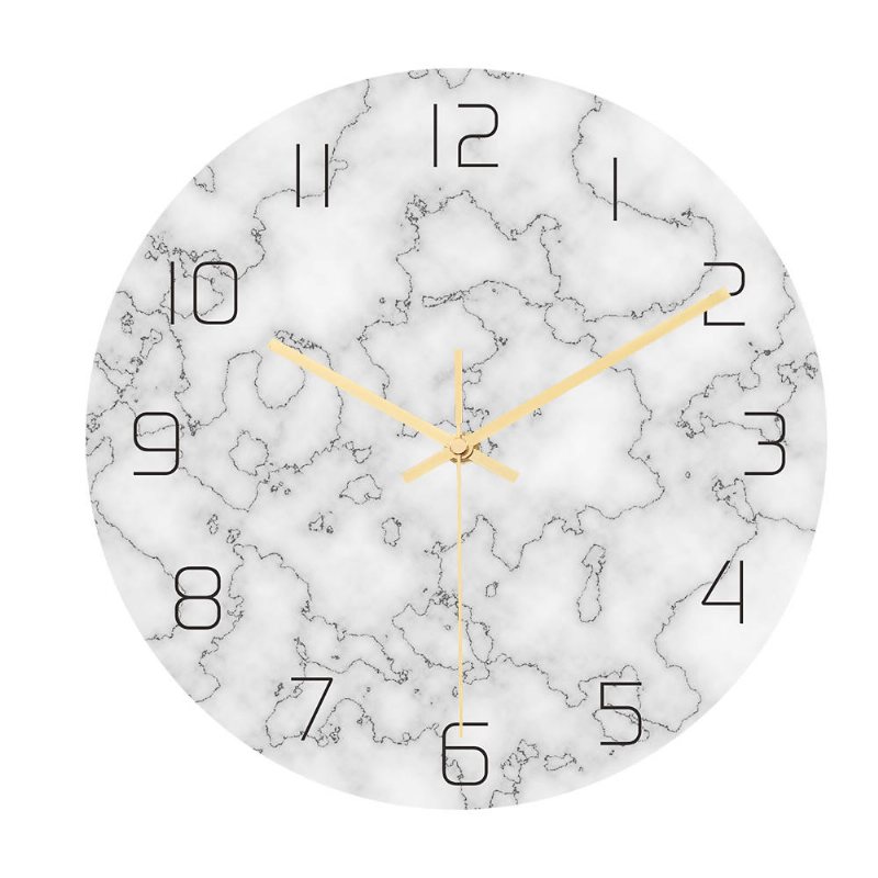 Cc014 Creative Marble Pattern Väggklocka Mute Wall Clock Quartz För Hemkontorsdekorationer