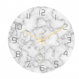 Cc014 Creative Marble Pattern Väggklocka Mute Wall Clock Quartz För Hemkontorsdekorationer