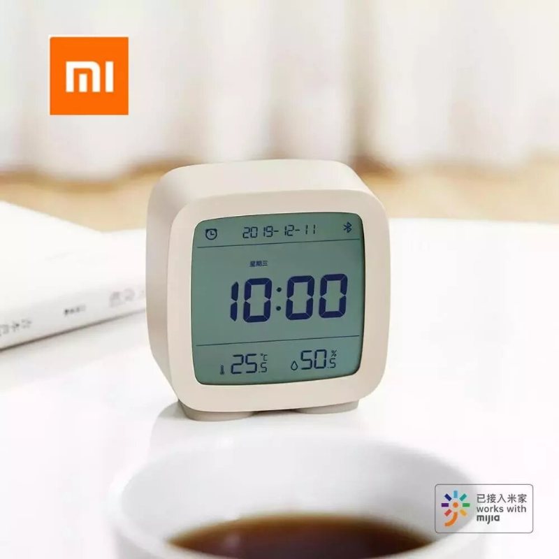 Xiaomi Cleargrass Bluetooth Väckarklocka Smart Control Temperatur Luftfuktighet Display Lcd-skärm Justerbar Nattljusklocka Arbeta Med Mijia App