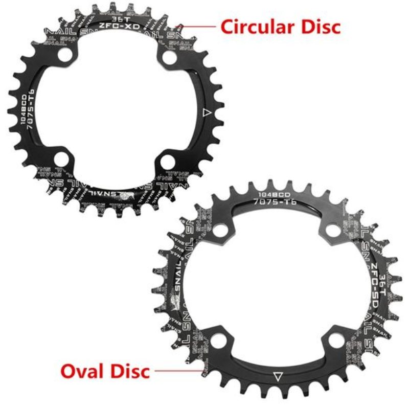 104mm Cykel Smal Bred Enkelhastighet Oval Cirkel Kedjering 36t