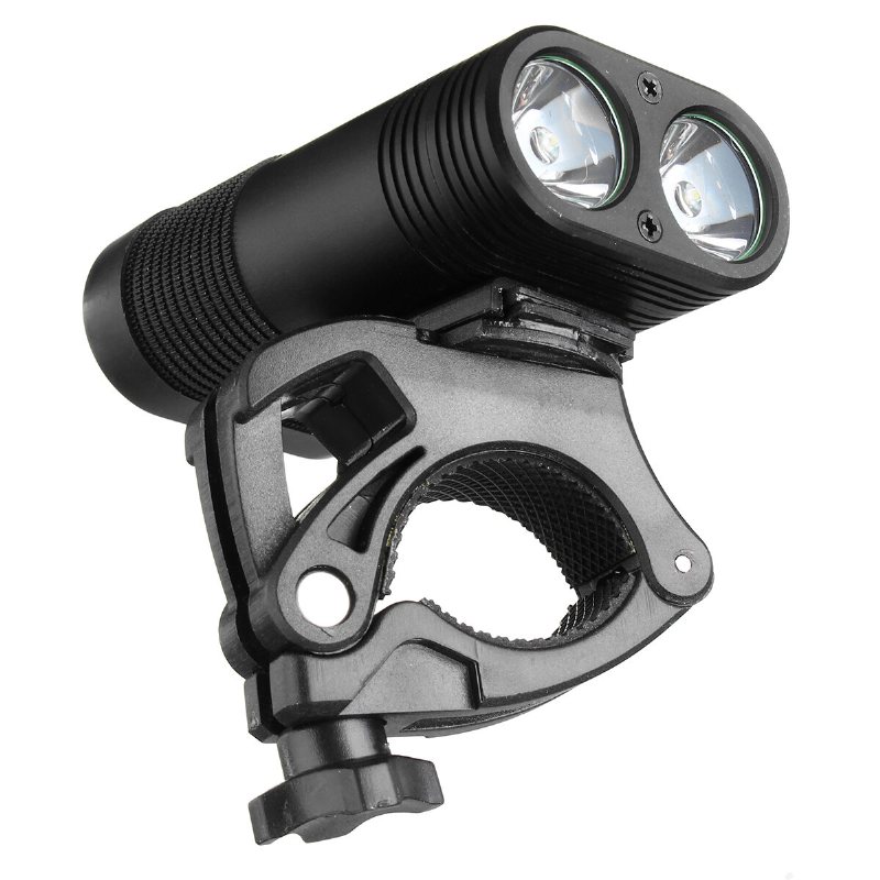 3000lm Dubbel Led Uppladdningsbar Cykel Head Light Type-c Lampa + Roterande Fäste Pannlampa