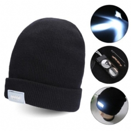 5 Led Bright Lighted Cap Vinter Varm Beanie Mete Cykling Jakt Camping Stickad Mössa