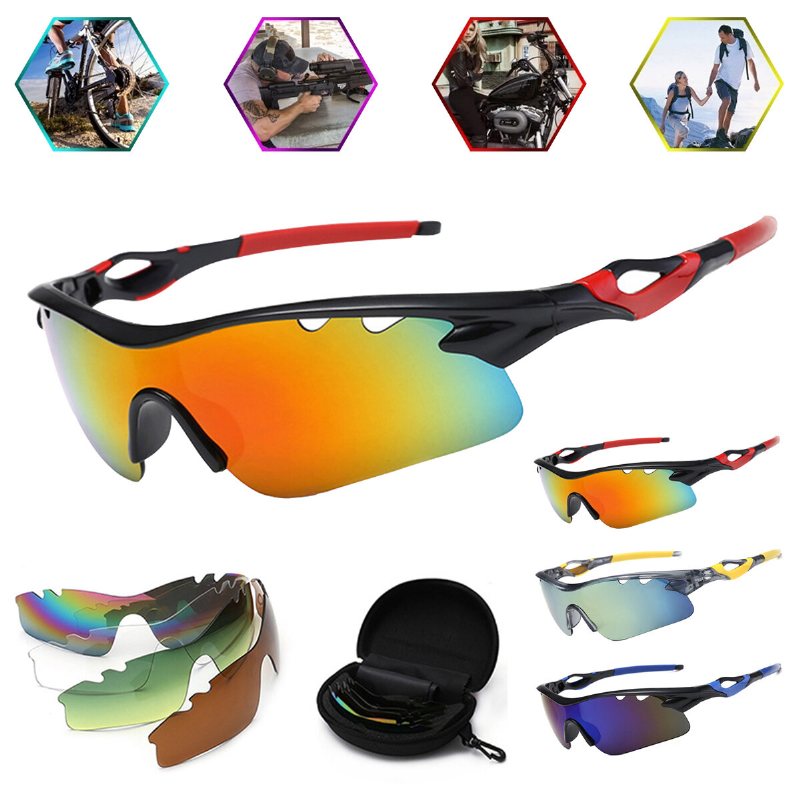 5-lins Polarized Uv400 Cykelsolglasögon Cykel Glasögon Goggle Ridning Utomhussport Fiskeglasögon