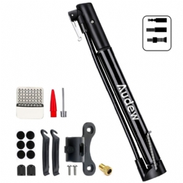 Audew 160 Psi Bärbar Mini Bike Pump Presta & Schrader Valve Mtb Road Bicycle Uppblåsbar 12in Cykelluftpump Med Hopfällbart Handtag För Mountain Bmx Ball