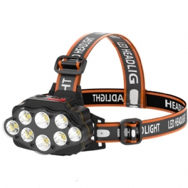 Bikight 4-lägen 8*xpg Led-strålkastare Usb Uppladdningsbar Long Shoot Camping Head Light 18650 Fiskelykta Vattentät Huvudfackla Ficklampa