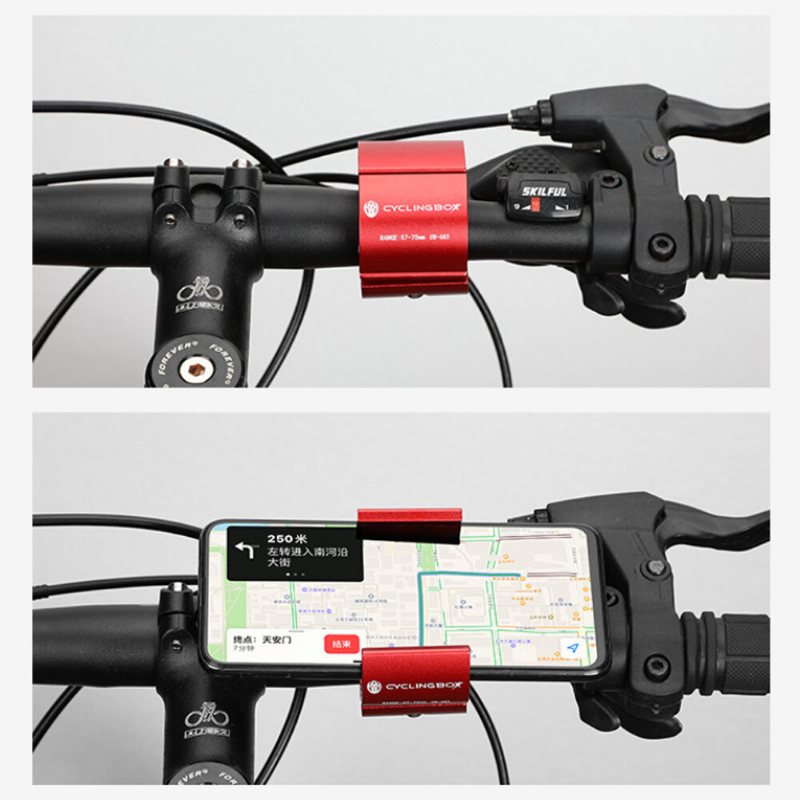 Bikight Hidden Ring Cykeltelefonhållare Universal 60-90mm Bredd Telefonfäste Klämma Navigationsfäste Utomhuscykel Cykling